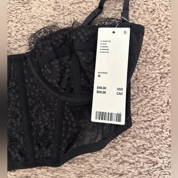 Out from Under Modern Love Cropped Lace and mesh Corset size Medium Black - Picture 6 of 13